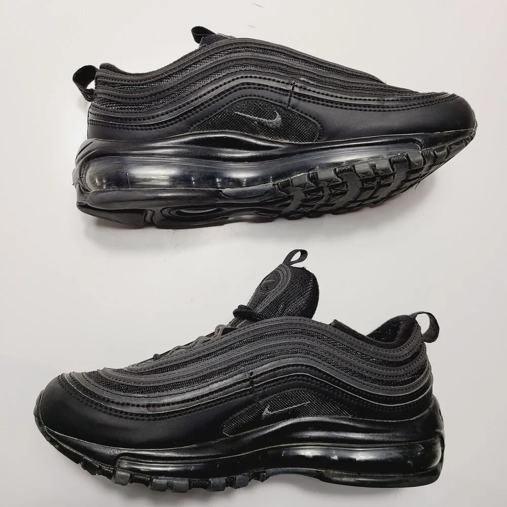 Nike Air Max 97 Black Dark Gray Triple Black 921733-001 Womens Size 6.5